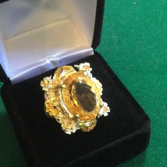Amazing Genuine 20+ CTW Citrine, Custom made Ring - Picture 4 of 12